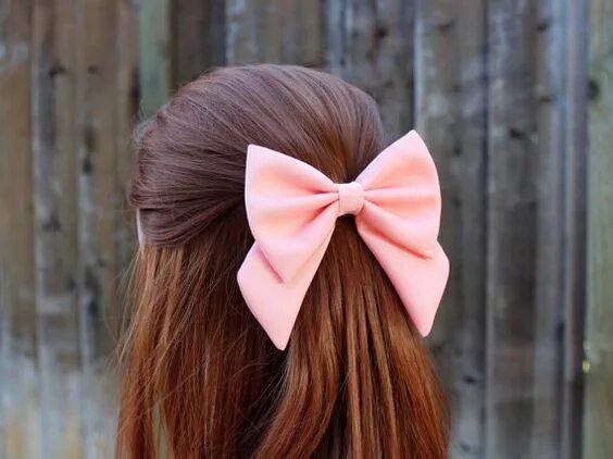 Прическа бант для девочки на длинные 60+ Bow On Hairstyle Ideas 56 Pink hair bows, Fabric hair bows, Big hair bows