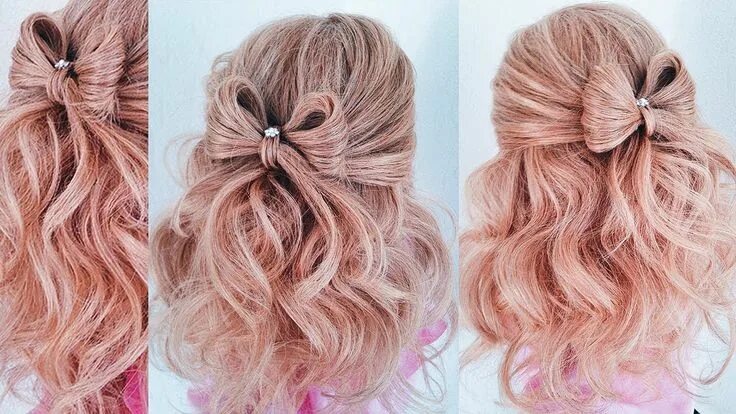 Прическа бант на длинные ★ Как сделать бант из волос ? ★ Крупные Локоны ★ Hair BOW With Curls ★ LO... При