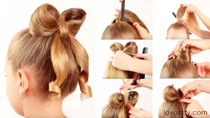 Прическа бантик легко DIY: How To Make Hair Bow - Hairstyle TUTORIAL