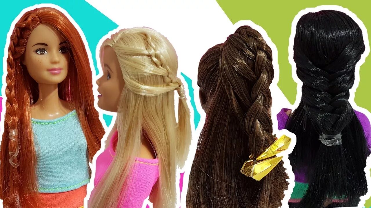 Прическа барби 4 Peinados para Barbie ❤ 4 Barbie Doll Hairstyles - YouTube