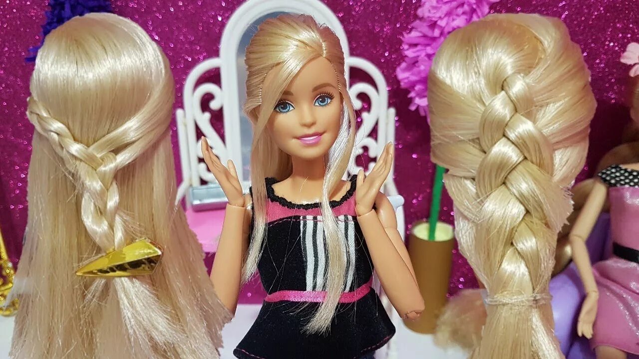 Прическа барби на длинные 3 Peinados para Barbie SÚPER FÁCILES ❤ 3 Super Easy Hairstyles for Barbie - YouT