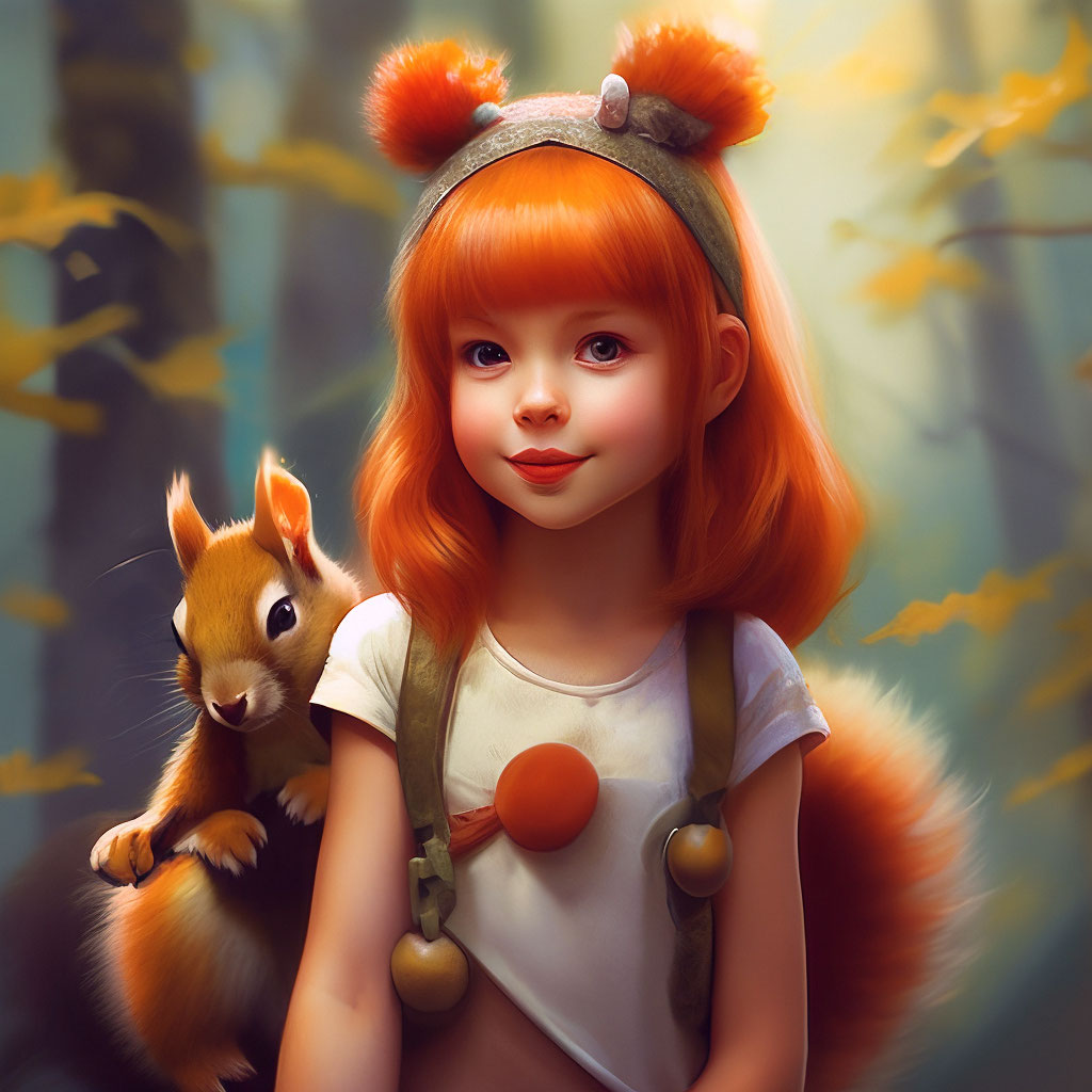 Прическа белка для девочки "Squirrel girl" - image created in Shedevrum