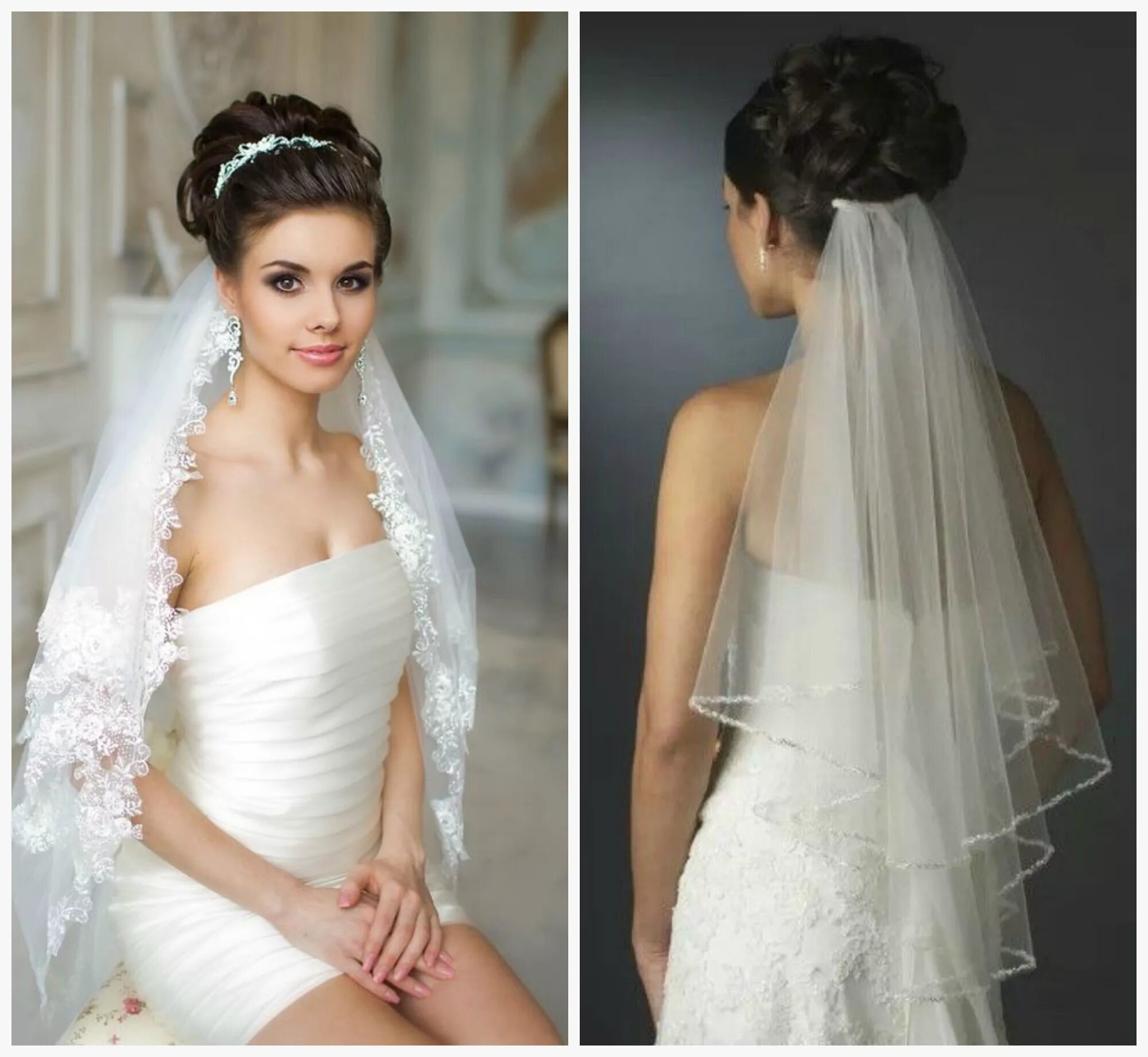 Прическа без фата Свадебные прически на длинные волосы с фатой Wedding, One shoulder wedding dress