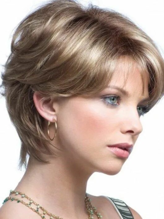 Прическа без укладки женские стрижка для круглого лица � Short hair styles, Short hairstyles for thick hair, 