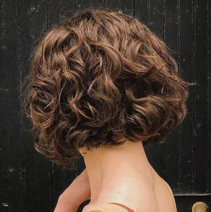 Прическа боб каре на кудрявые волосы Brown Short Curly Bob Hairstyle Short curly bob hairstyles, Bob haircut curly, C