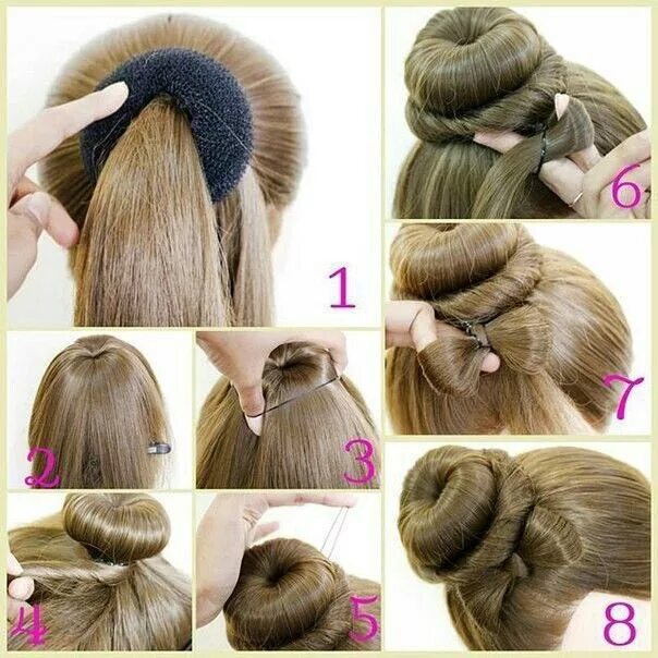 Прическа бублик для девочки Pin by марина on Дизайн ногтей и макияж Hair updos, Hair tutorial, Kids hairstyl