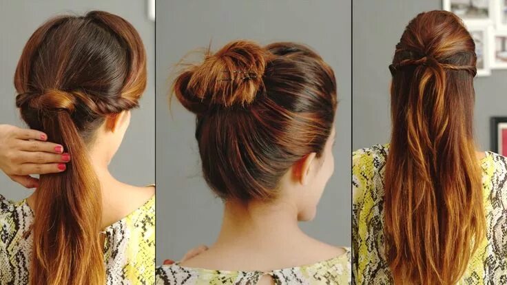 Прическа быстро на длинные волосы фото 3 Quick And Easy Hairstyles For Greasy Hair Easy hairstyles, Long hair styles, H