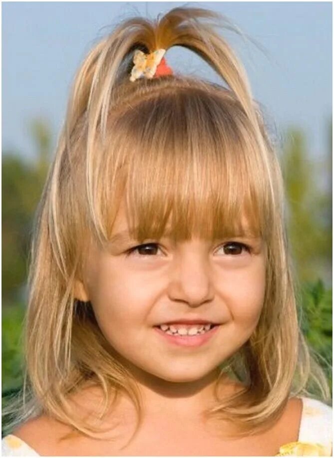 Прическа челка девочкам фото Pin on Kids girls medium hair