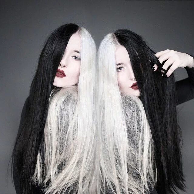 Прическа черно белые волосы Pin on Toralei and The WereCat twins Style Half dyed hair, Hairstyles haircuts, 