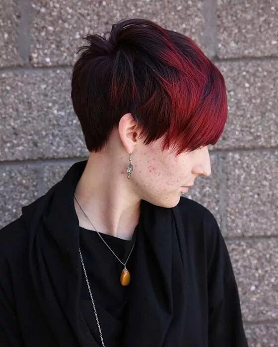 Прическа черно красная короткая 23 Red and Black Hair Color Ideas for Bold Women - StayGlam Hair color for black