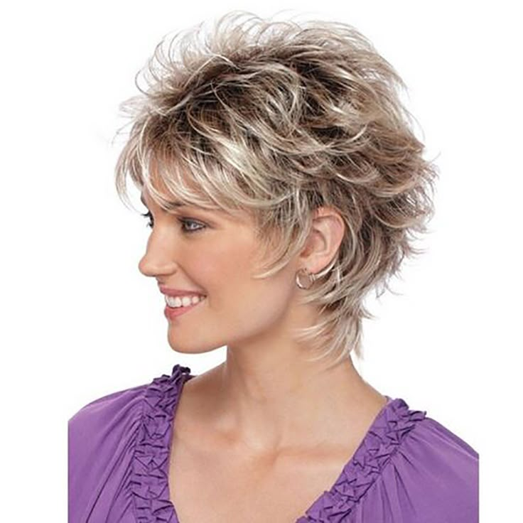 Прическа дебют на короткие волосы фото YIWULA Fashion Wig Short Haircut Curly Color Gradient Wigs Short Synthetic - Wal