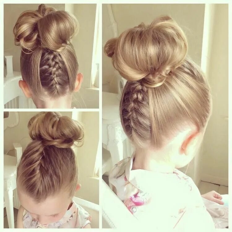 Прическа детская на средние Kids hairstyles, Girl hairstyles, Flower girl hairstyles