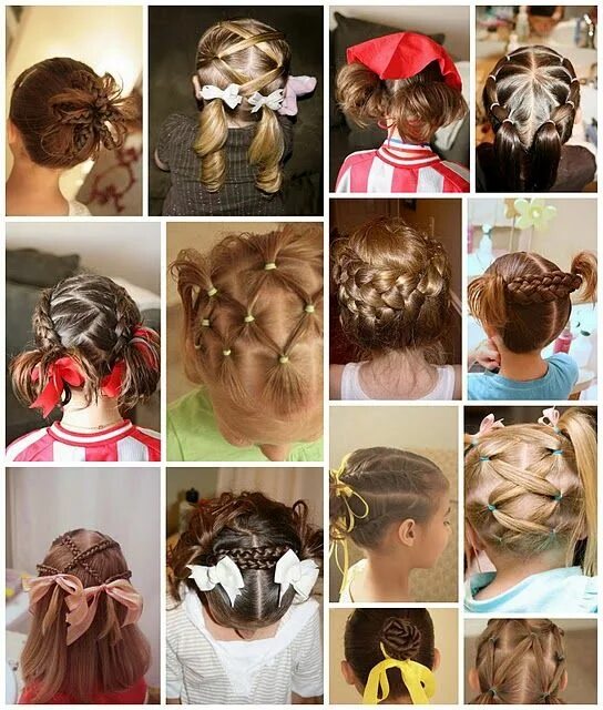 Прическа девочке на короткие волосы поэтапно Grosgrain: Hair 12 Little girl hairstyles, Hair styles, Girl hair dos