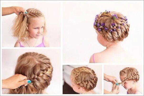 Прическа девочке на короткие волосы поэтапно Coafuri pentru fetite pas cu pas Kids hairstyles, Hair styles, Long hair styles