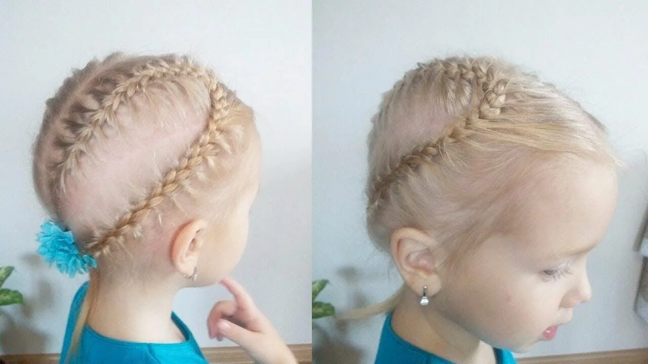 Прическа девочке на средние жидкие волосы ♥ ♥ ♥ Children's hairstyle: Spit heart. ♥ ♥ ♥ - YouTube