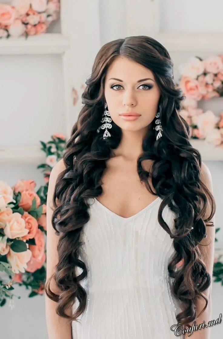 Прическа длинные распущенные coafuri mireasa 2015 par lung - Căutare Google Long hair wedding styles, Long ha