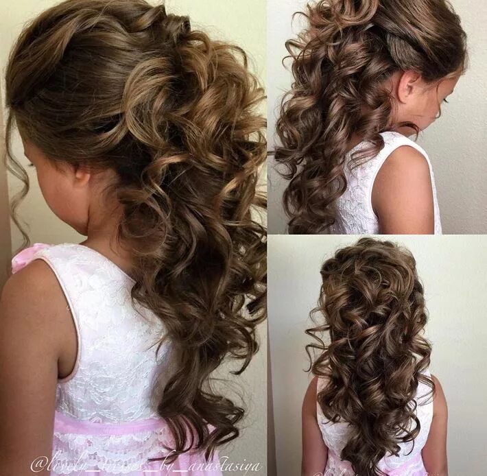 Прическа длинные волосы детский выпускной Wedding Party Wednesday on @ModernSalon Flower girl hairstyles, Kids hairstyles 