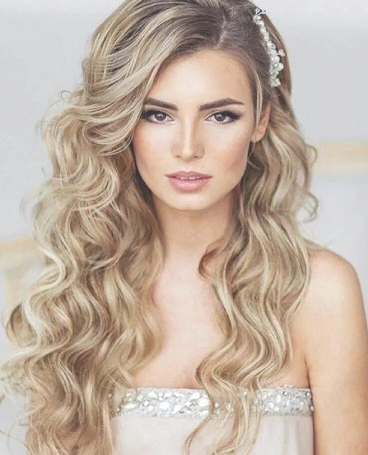 Прическа длинные волосы локоны распущенные Soft wedding curls "hair down wedding hairstyles, wedding hairstyles for long ha