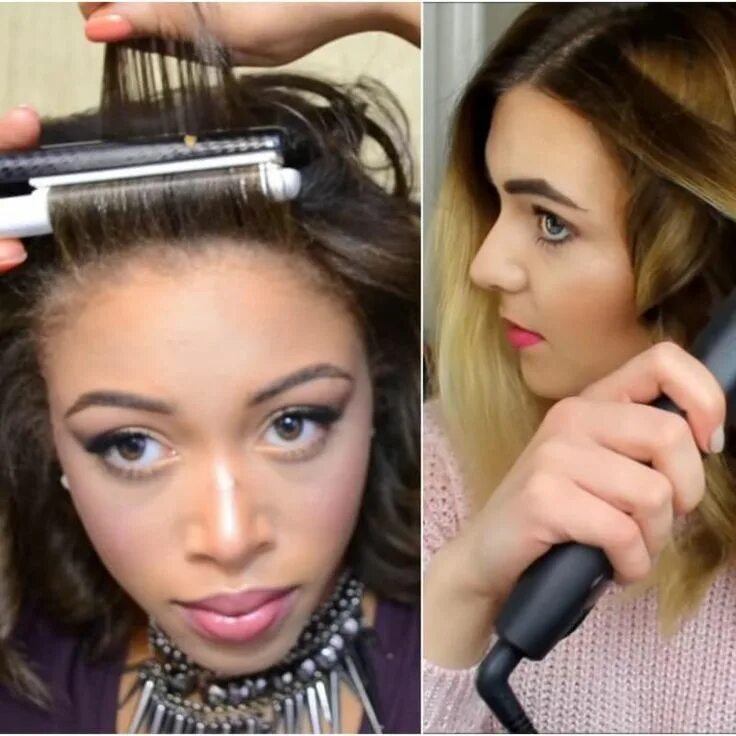 Прическа длинные волосы утюжком 8 Clever Ways to Use Your Flat Iron Flat iron hair styles, Flat iron curls, Hair