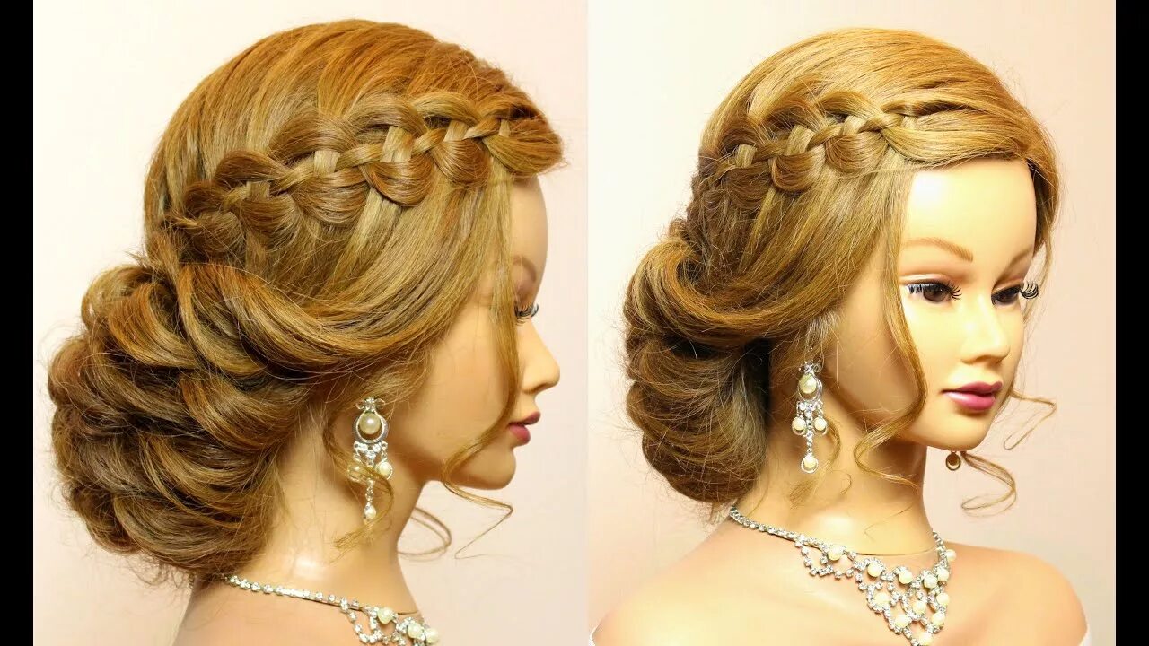 Прическа для бала на длинные волосы Wedding prom hairstyles for long hair tutorial. Bridal updo. - YouTube