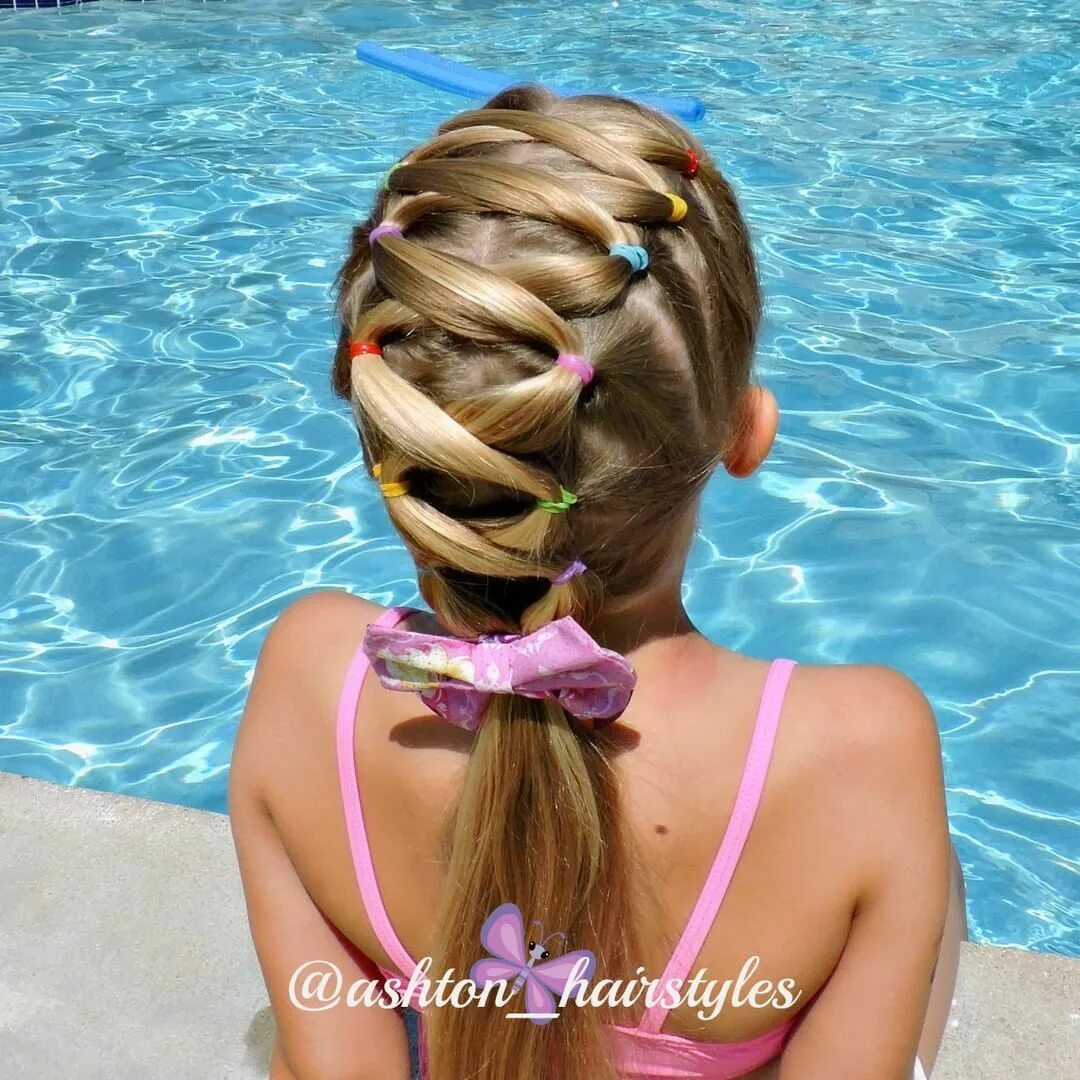 Прическа для бассейна для девочки Pin by Jennifer Gerdes-Harris on Hair Little girl hairstyles, Ponytail hairstyle