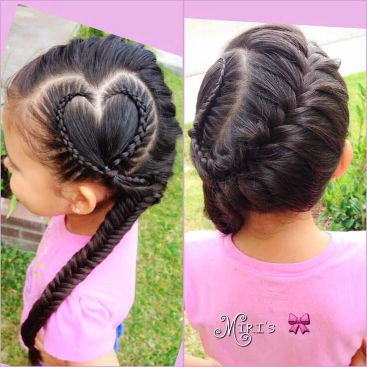 Прически Стрижки Heart hair, Kids hairstyles, Holiday hairstyles