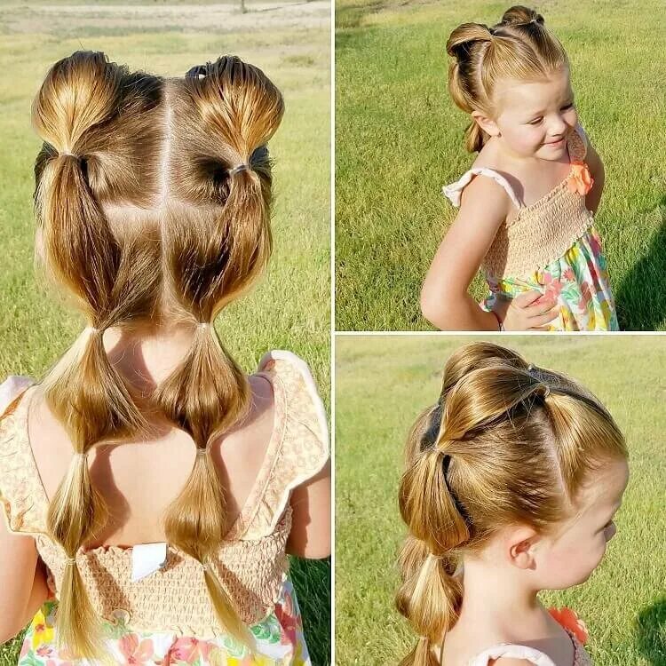 PULL THROUGH BRAID with BRIGHT ELASTICS Back to School hairstyle Little girls ha