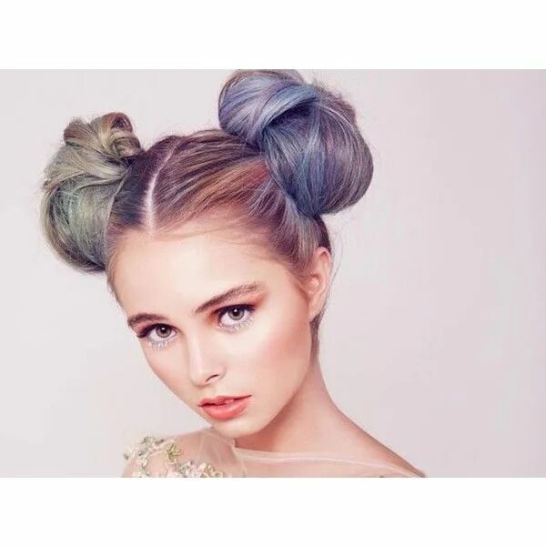 Прическа для девочки две гульки Designer Clothes, Shoes & Bags for Women SSENSE Bun hairstyles, Hair bun tutoria