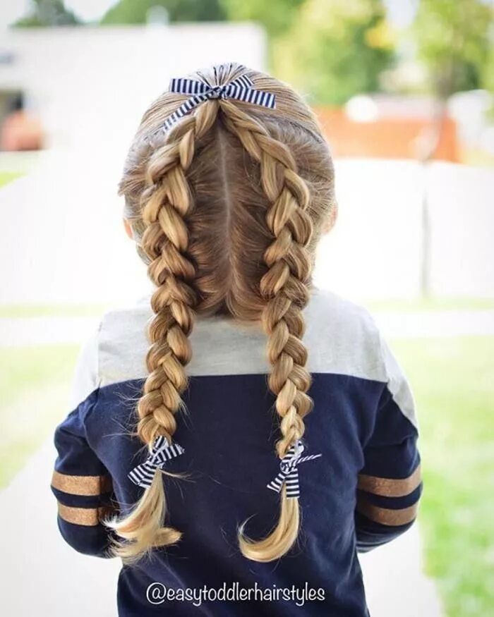 Прическа для девочки две косички спереди Hairstyles in kindergarten: original ideas and novelties - hairdesignon.com Прич