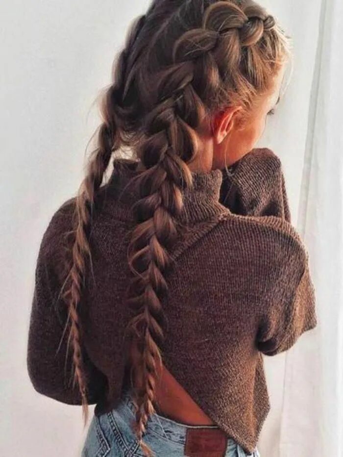 Прическа для девочки две косички спереди 56 Easy Braided Hairstyles in 2020 (With images) Braids for long hair, Thick hai