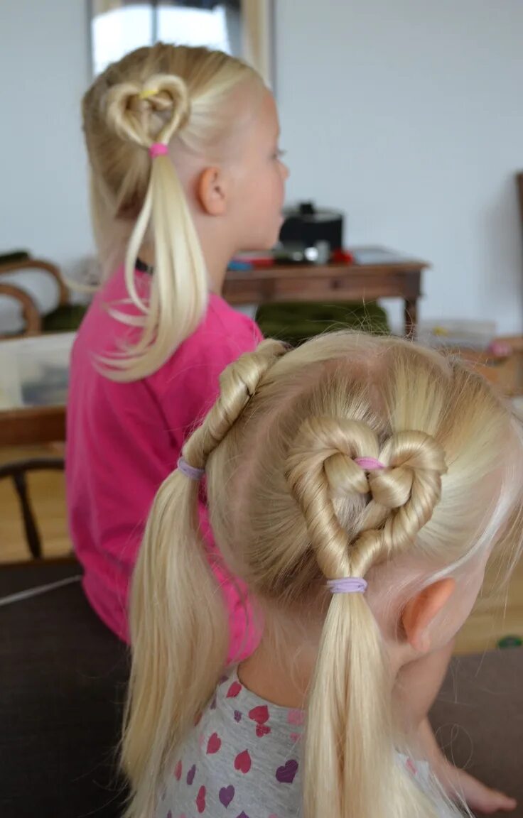 Прическа для девочки хвост hearts Kids hairstyles, Girl hair dos, Toddler hair