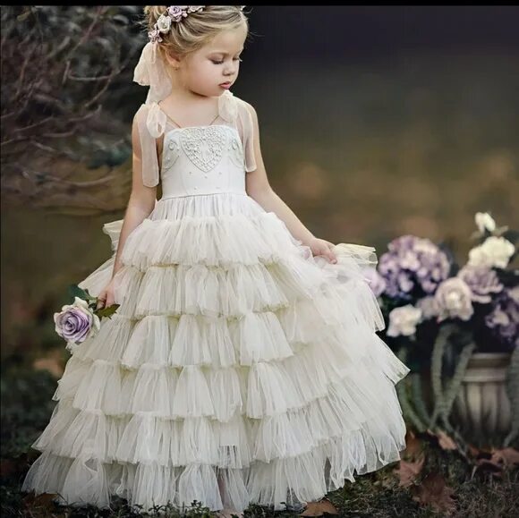 Прическа для девочки к платью Dollcake Dresses Dollcake White Flower Girl Dress Gown 2 3 8 Poshmark