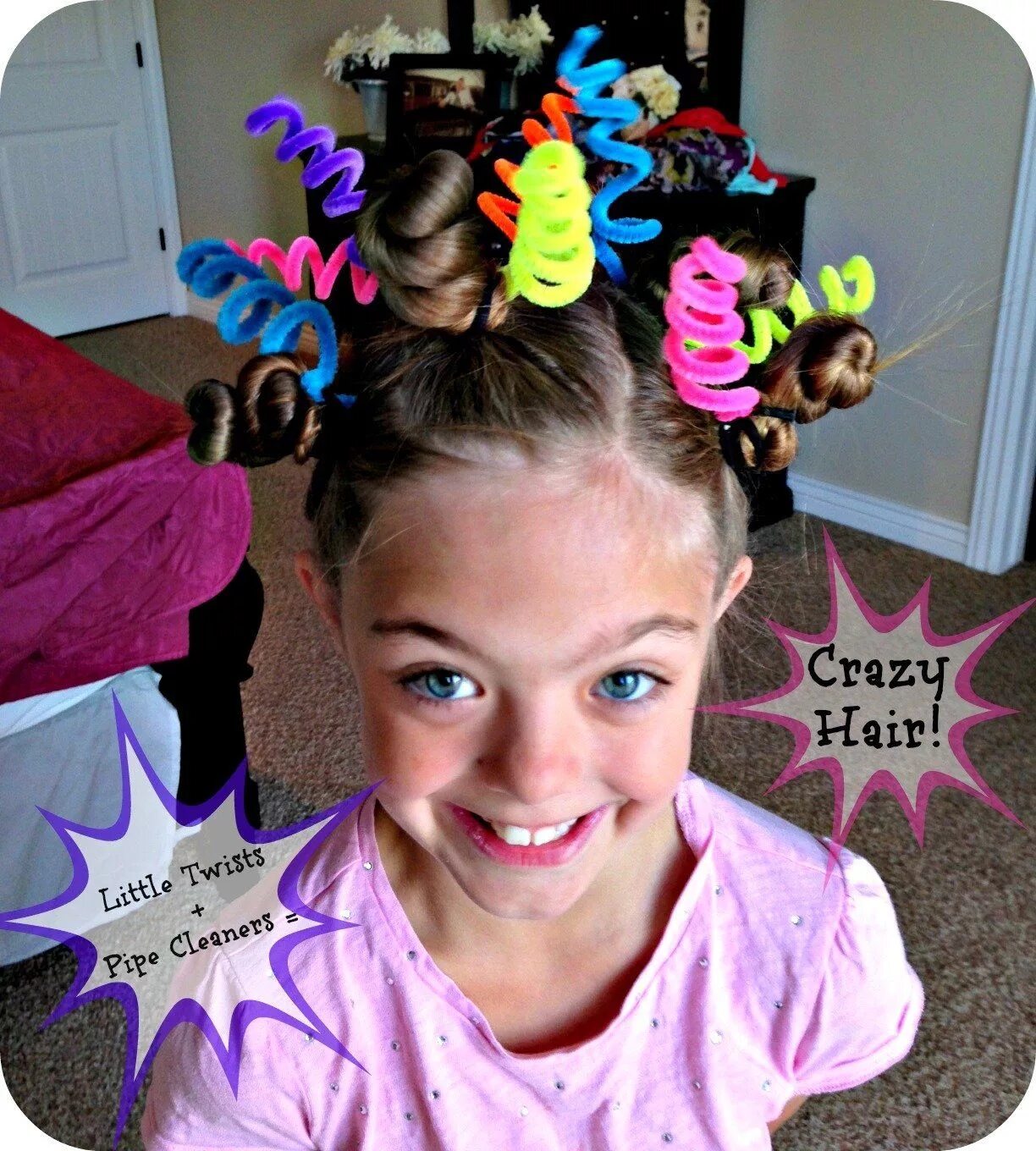 Прическа для девочки на 1 апреля 16 Wild Ideas for Wacky Hair Day Crazy hair, Wacky hair, Crazy hair days