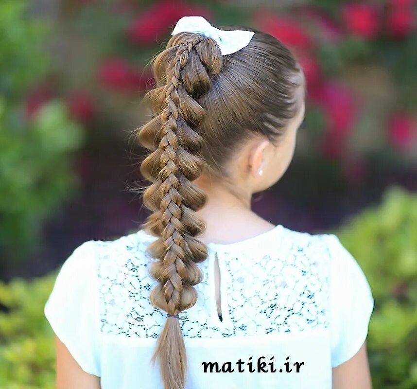 Прическа для девочки на длинные косы تصاویر بافت مو و شنیون با آموزش ماتیکی Textured hair, Hair wrap, Beautiful hair