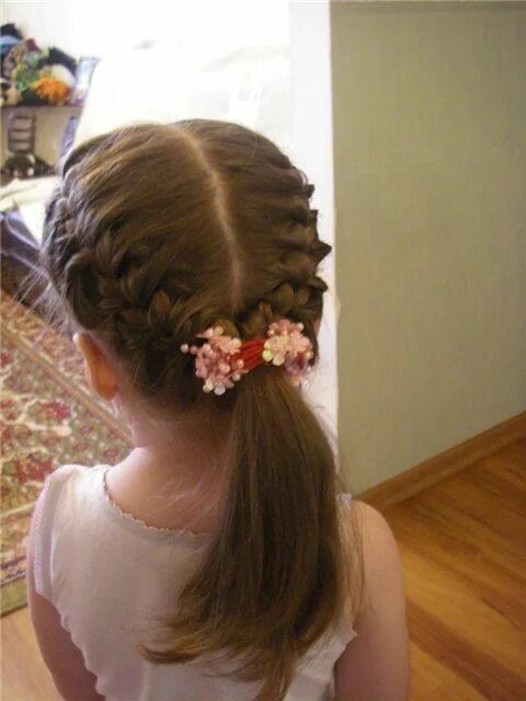 Прическа для девочки на праздник осени Double braided hairstyle Kenra Professional Kids Hairstyle Inspiration Flower gi