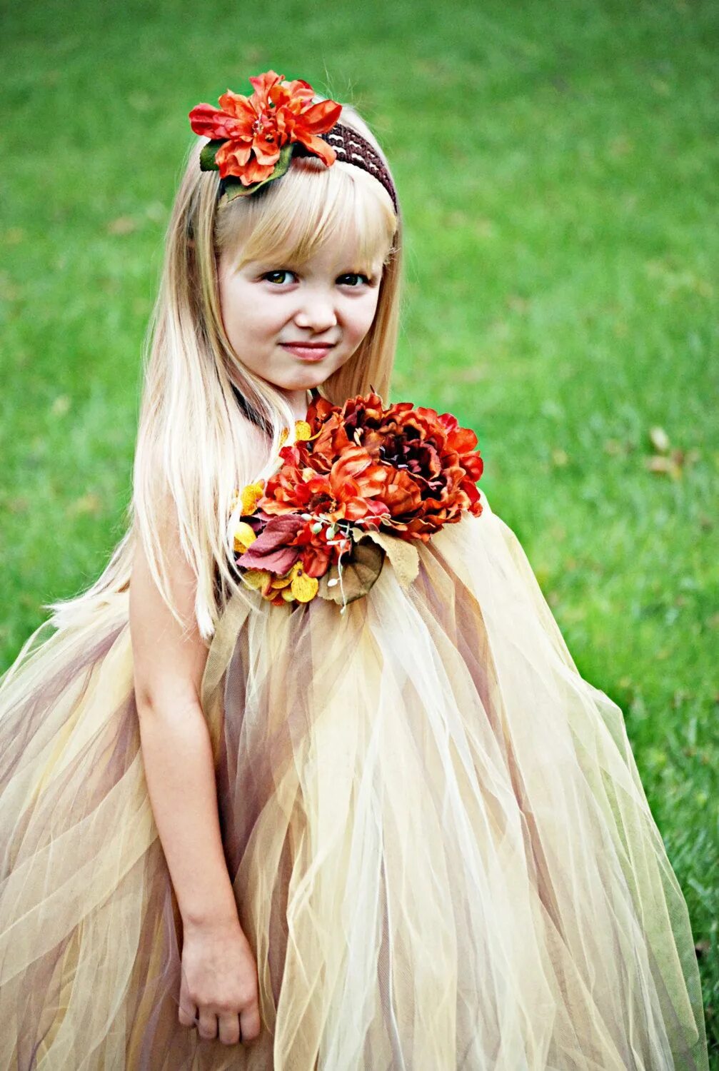 Прическа для девочки на праздник осени Fall Princess Tutu Dress Wedding Flower Girl Birthday Fall Photo Prop Golds Butt