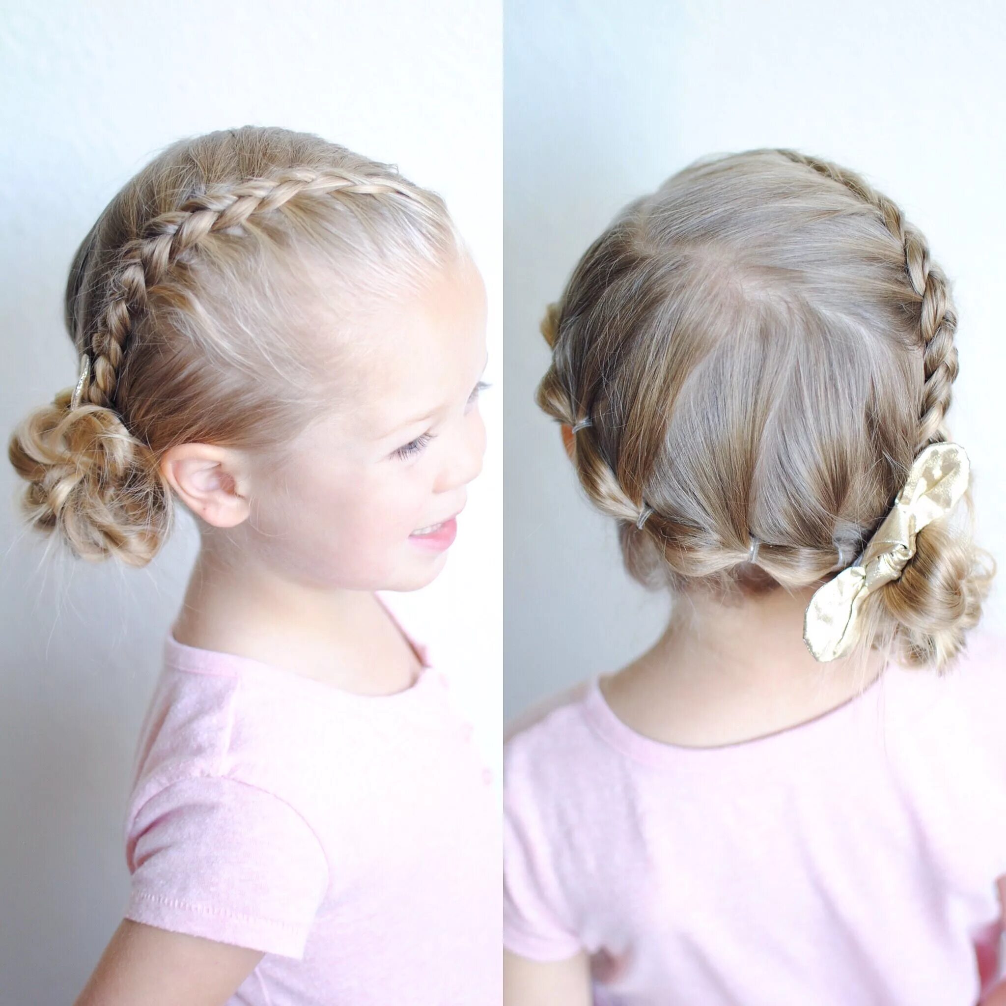 Прическа для девочки на тонкие волосы A Dutch braid and a bubble braid into a side messy bun Braids for short hair, To