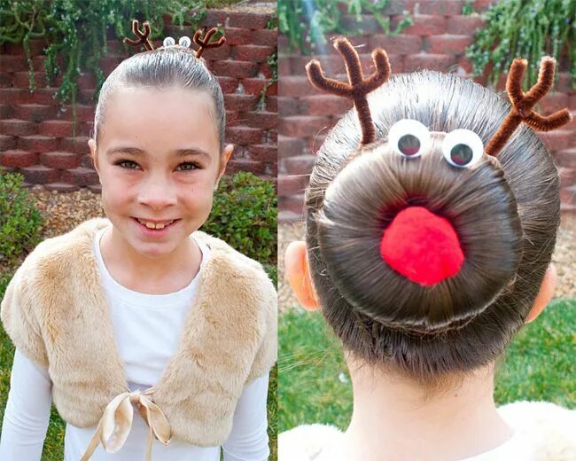 Прическа для девочки папе 20 Beautiful Christmas Hairstyles for Ladies 2017 - SheIdeas Kids christmas, Chi