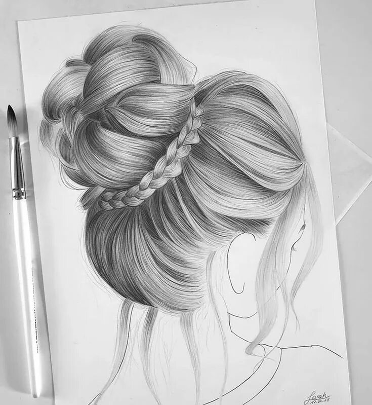 Прическа для девочки с карандашом Pin on Hair Styles for Women, Sketches of Hairstyles