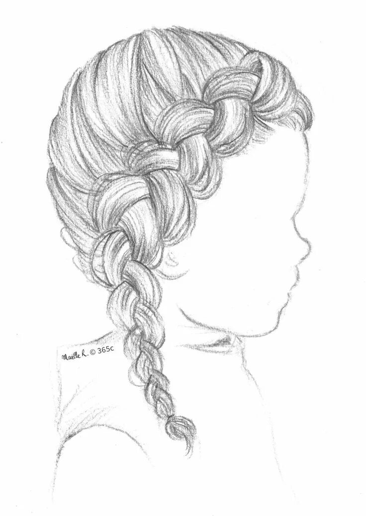 Прическа для девочки с карандашом Mode des enfants Dessin coiffure, Comment dessiner des cheveux, Croquis de cheve