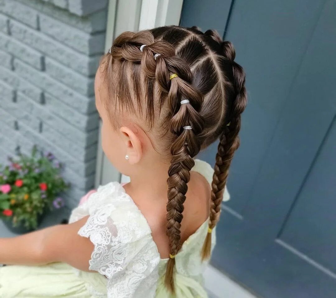 Прическа для девочки с косичками спереди Pin on Penteados Hair styles, Girl hairstyles, Toddler hairstyles girl fine hair