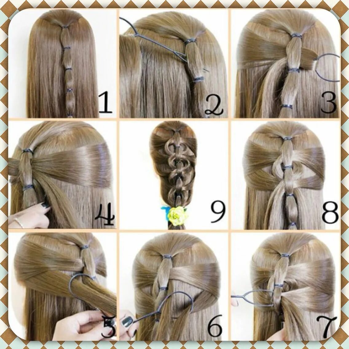 Прическа для девочки с помощью петли Tie and Pull Advanced Hairstyle Tutorial Hair tutorial, Pinterest hair, Hair sty