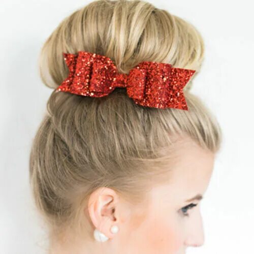 Прическа для девочки с заколкой бантиком Sweet Girl Glitter Hairpin Bowknot Barrette Crystal Hair Clip Bow Gift NEW eBay