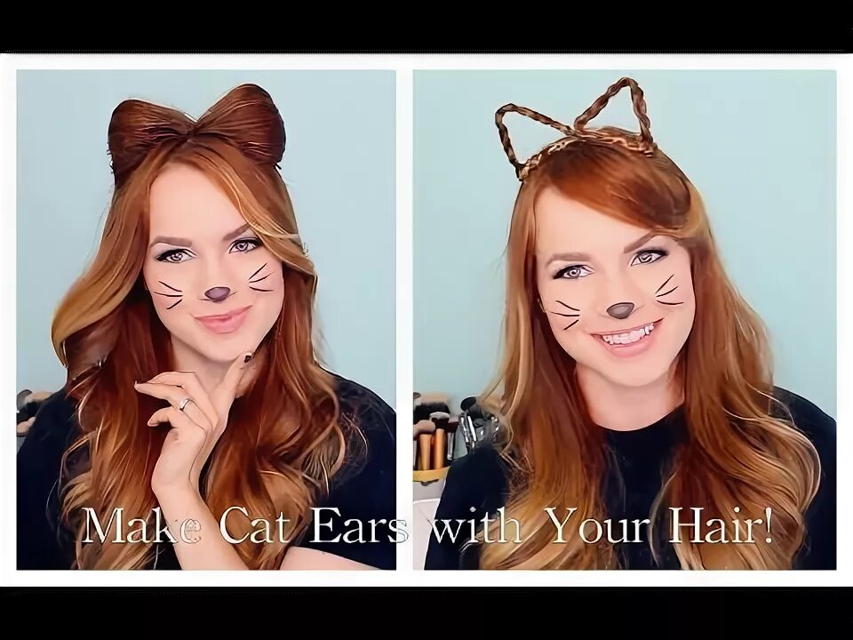 Прическа для девочки ушки из волос Two Ways to Make Cat Ears With Your Hair! - Modern Cat Halloween hair, Crazy hai