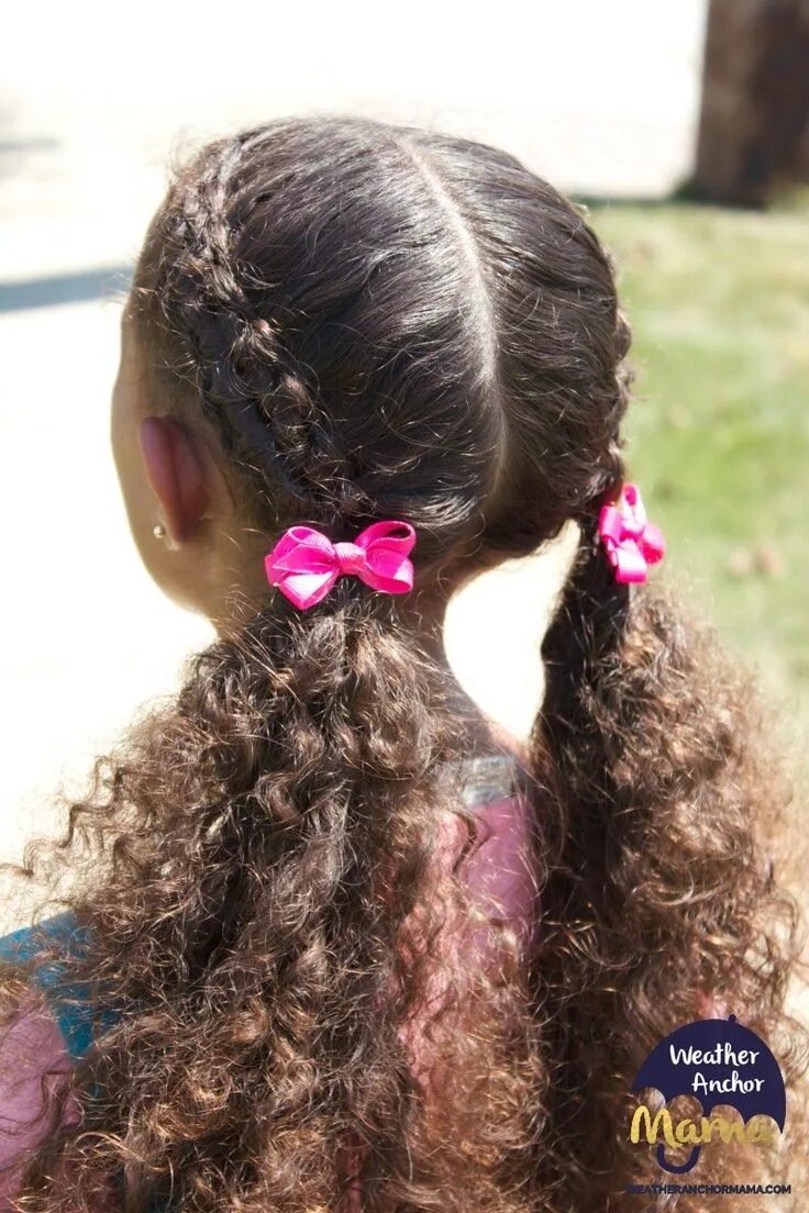 Прическа для девочки вьющиеся волосы Zipper Braid Hairstyle on Curly Hair Weather Anchor Mama in 2024 Kids curly hair