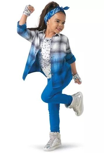 Прическа для хип хопа для девочек Weissman ® Dip-Dye Plaid Shirt, Cami and Jeggings Dance outfits, Hip hop outfits