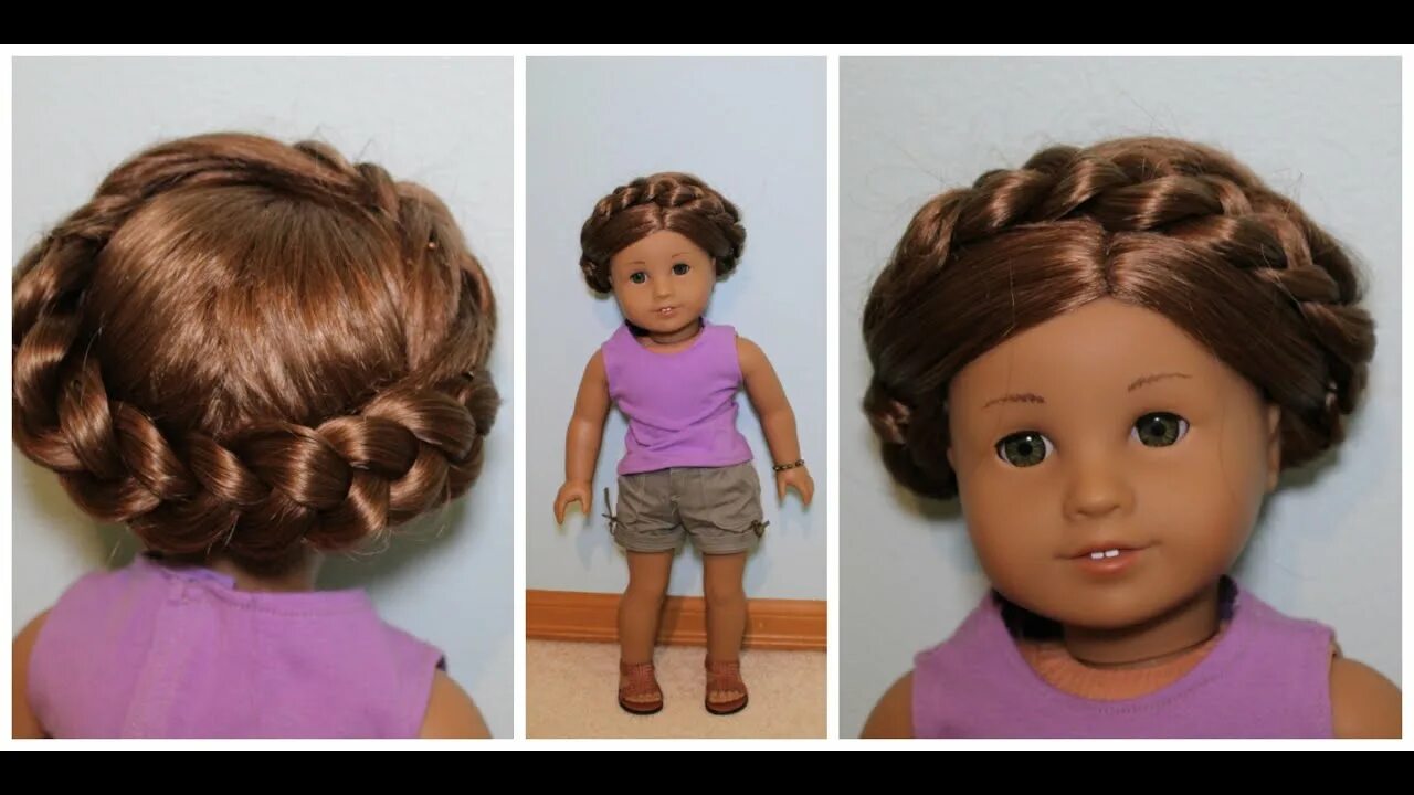 Прическа для куклы с короткими волосами Easy Summer Hairstyle for AG Dolls! - YouTube