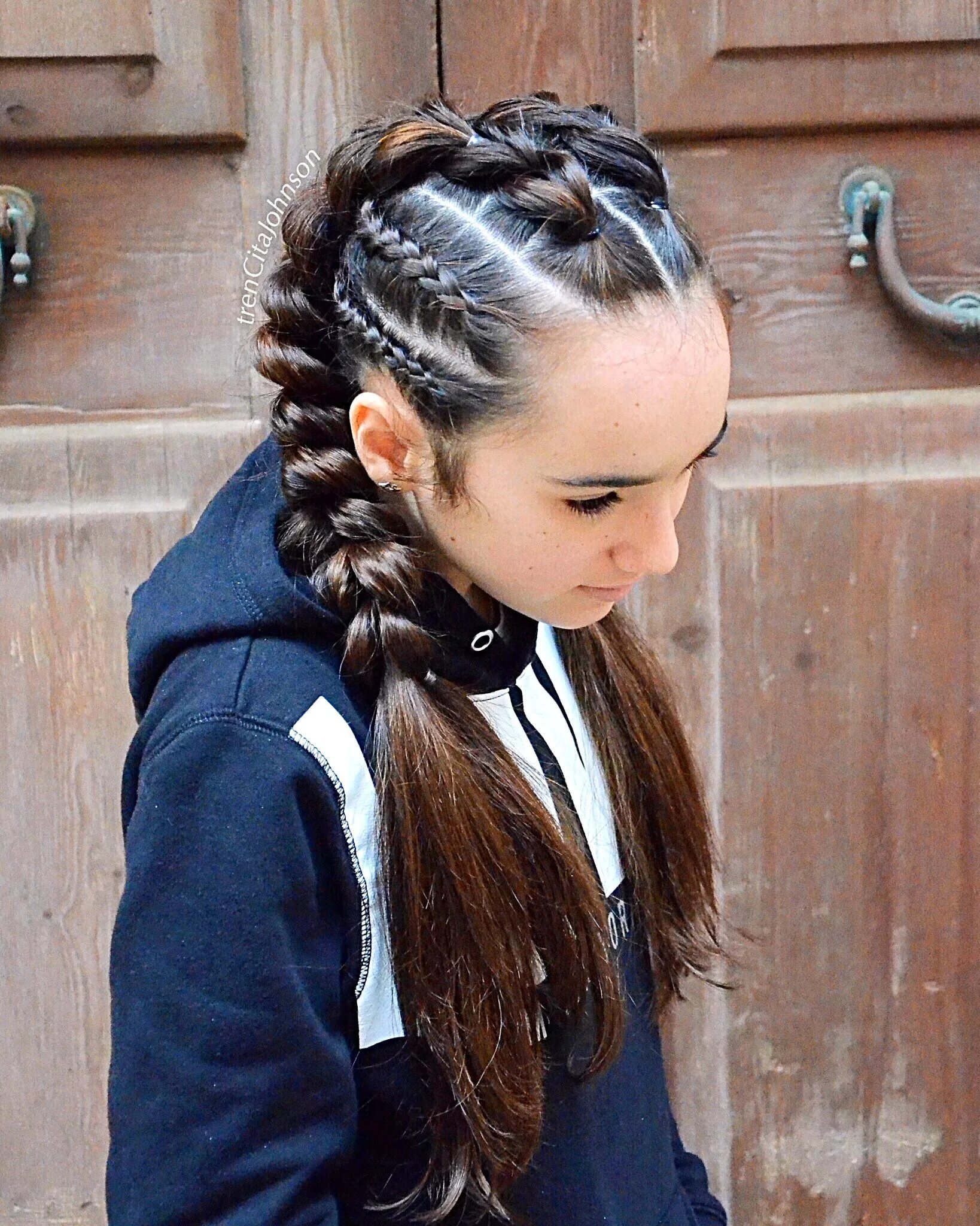 Прическа для подростка девочки 12 лет Pull through braids as pigtails with cornrows Natural hair styles, Pinterest hai