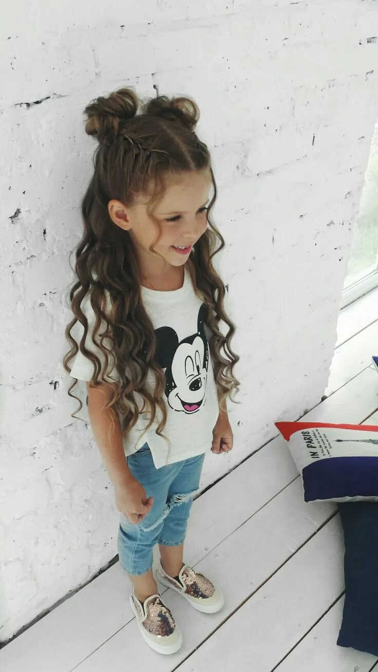 Прическа для подростка на длинные волосы Baby's hairstyle #cutegirlhair #littlegirlhairstyle #trenzas #hondas #curlsforba