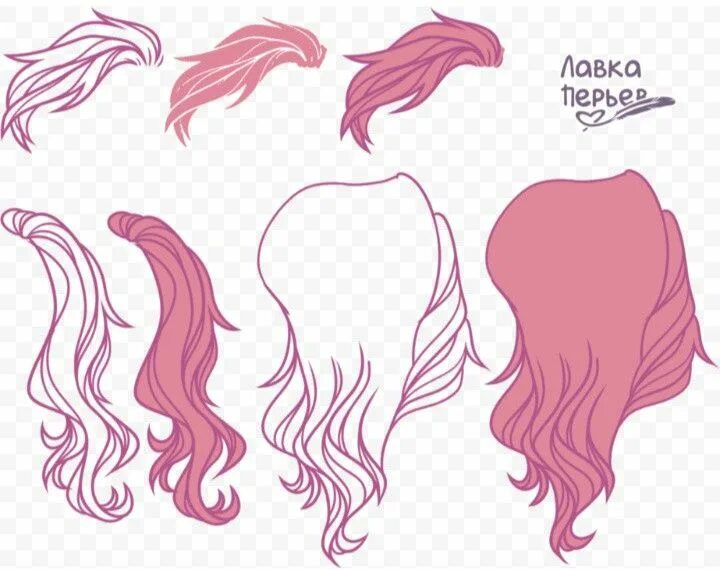 Прическа для пони девочки Different Types of Long Hair Clipart